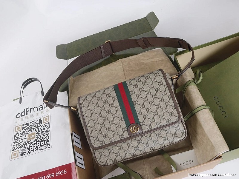 Gucci Mini crossbody bag Beige GG Canvas Flap