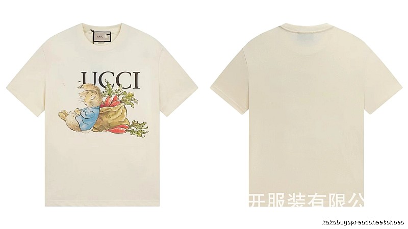 Gucci Peter Rabbit Vintage Style Off-White Short-Sleeve T-Shirt