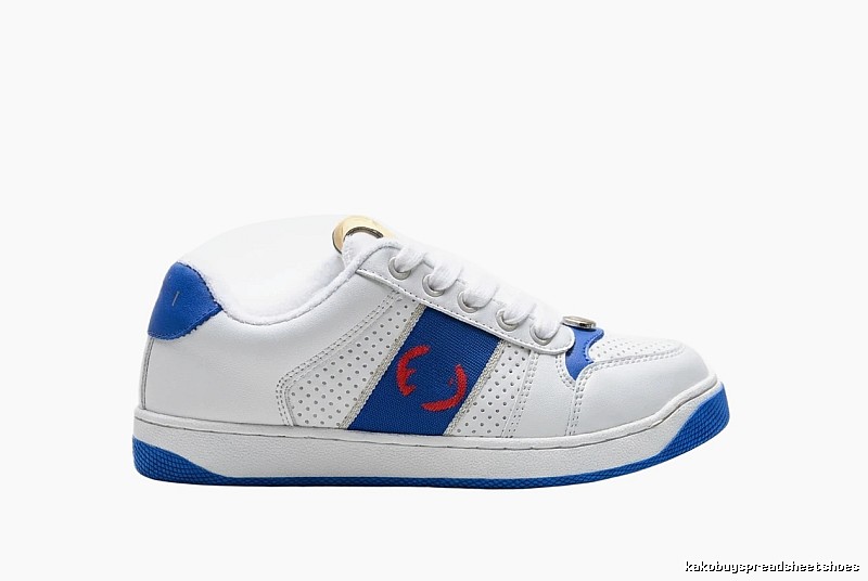 Gucci retro-style blue and white sports shoes