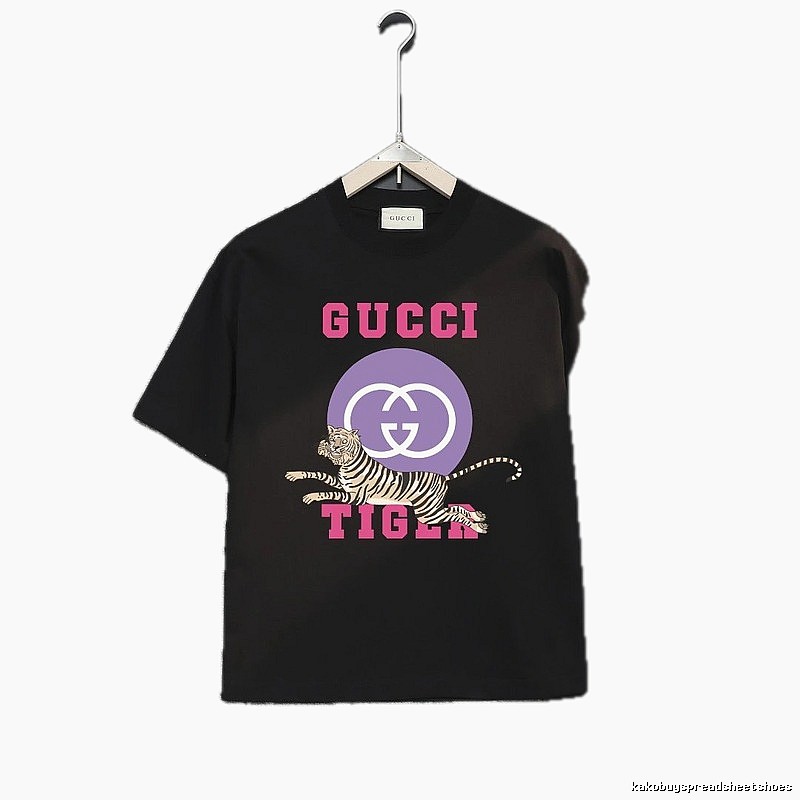 Gucci Tiger Print Trendy Black T-shirt