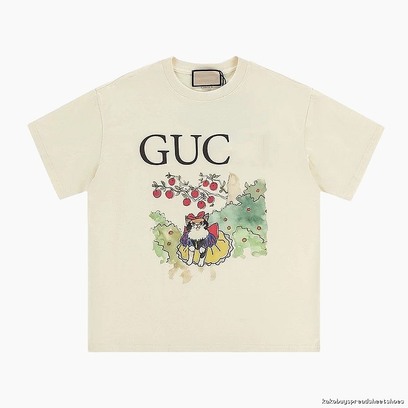 Gucci Vintage-style Cat Print Off-white T-Shirt