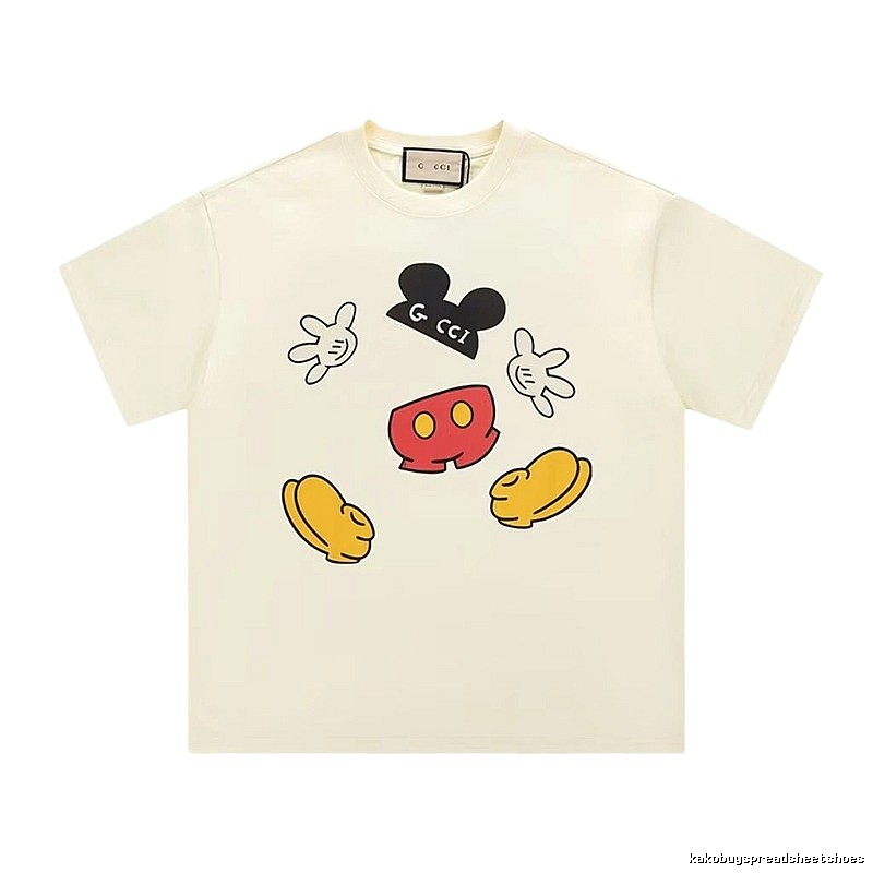 Gucci x Mickey Mouse Co-branded Fun Trendy Style Off-white T-shirt