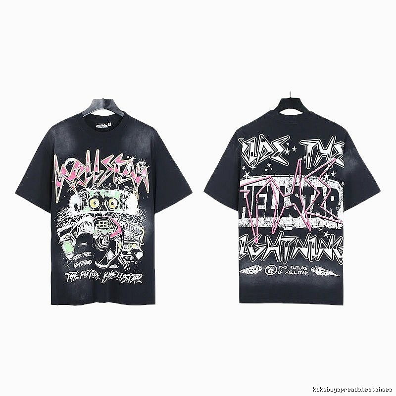 Hellstar Car Graffiti Street Style Black T-Shirt