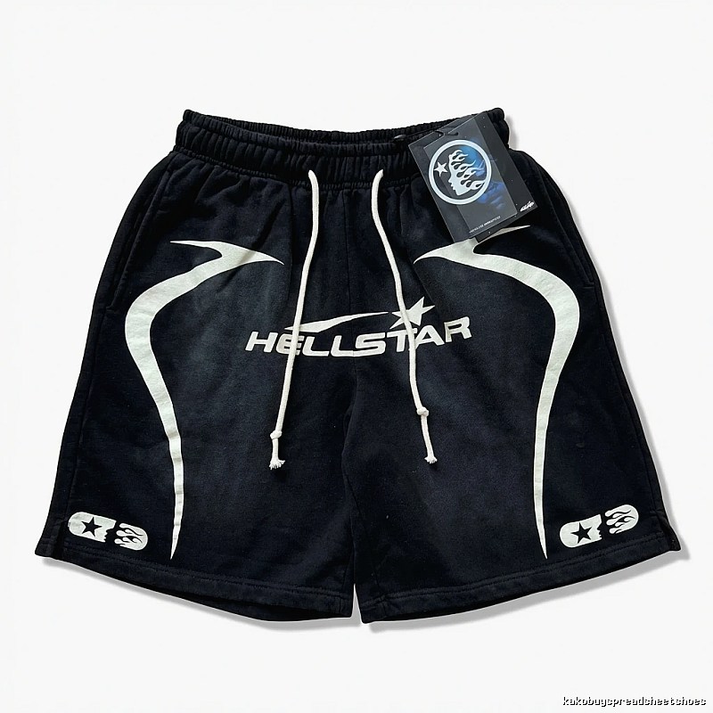 Hellstar dark-style black shorts