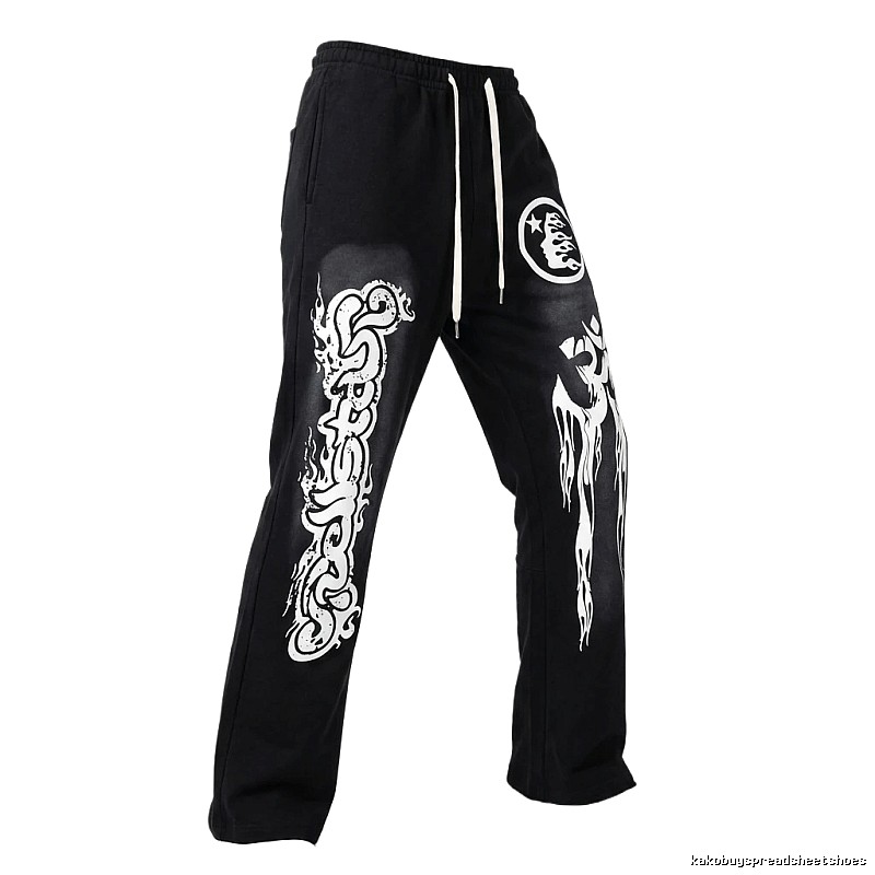 Hellstar Dark Style Printed Black Pants