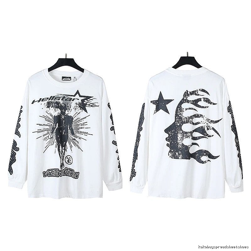 Hellstar dark style white long-sleeved shirt
