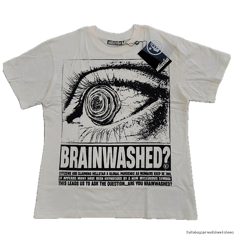 Hellstar Eye Print Street Style White T-Shirt