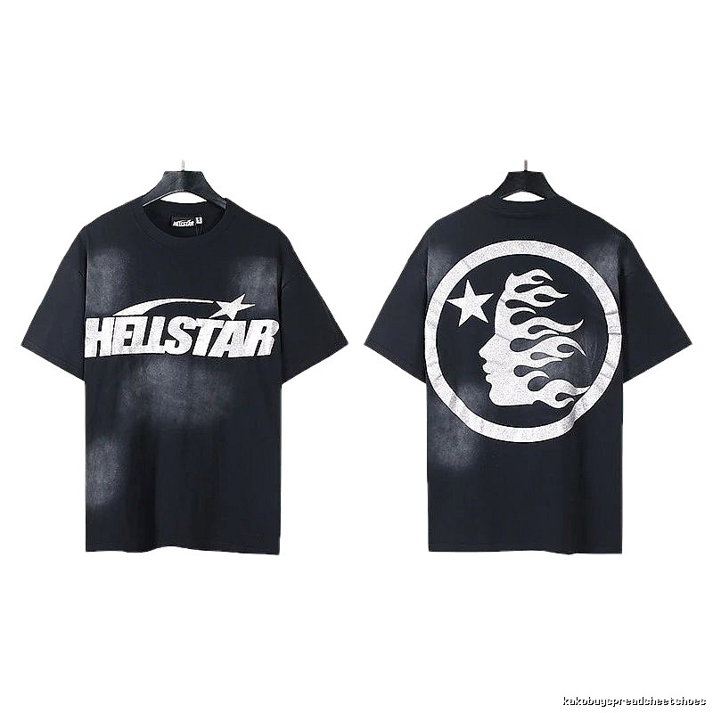 Hellstar Flame Print Street Style Black T-Shirt