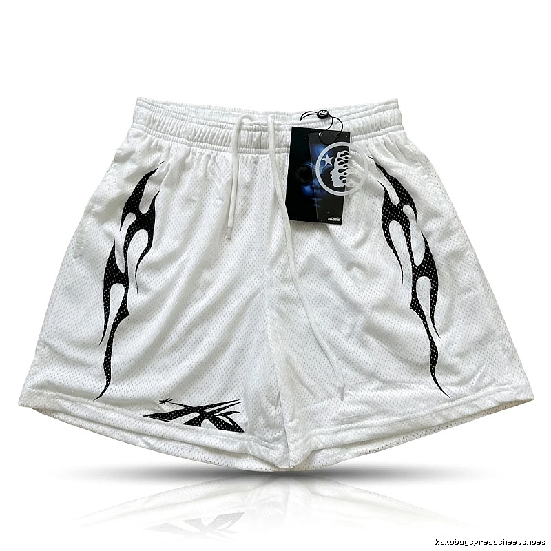 Hellstar Flame Trend Brand White Shorts