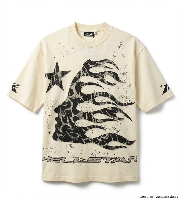 Hellstar Flame Wind Beige T-shirt