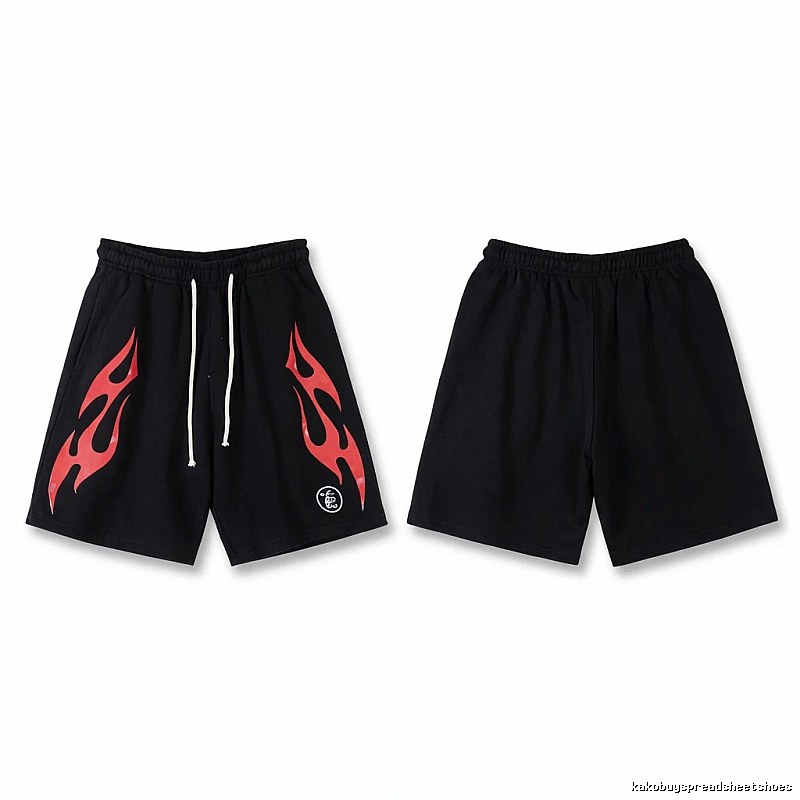 Hellstar Flame Wind Black Shorts