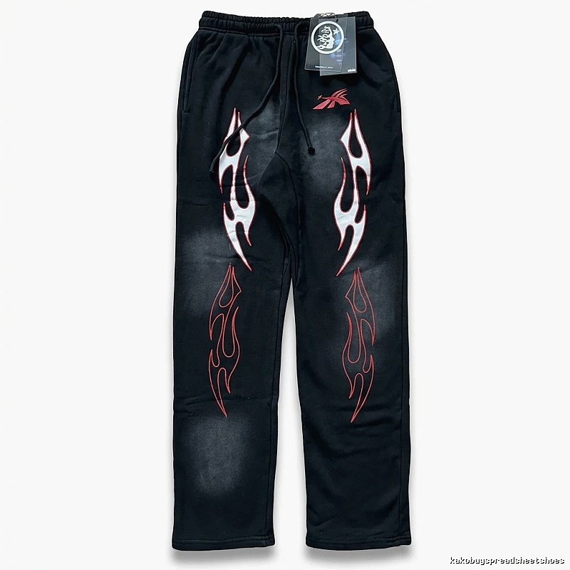 Hellstar Flame Wind Black Sweatpants