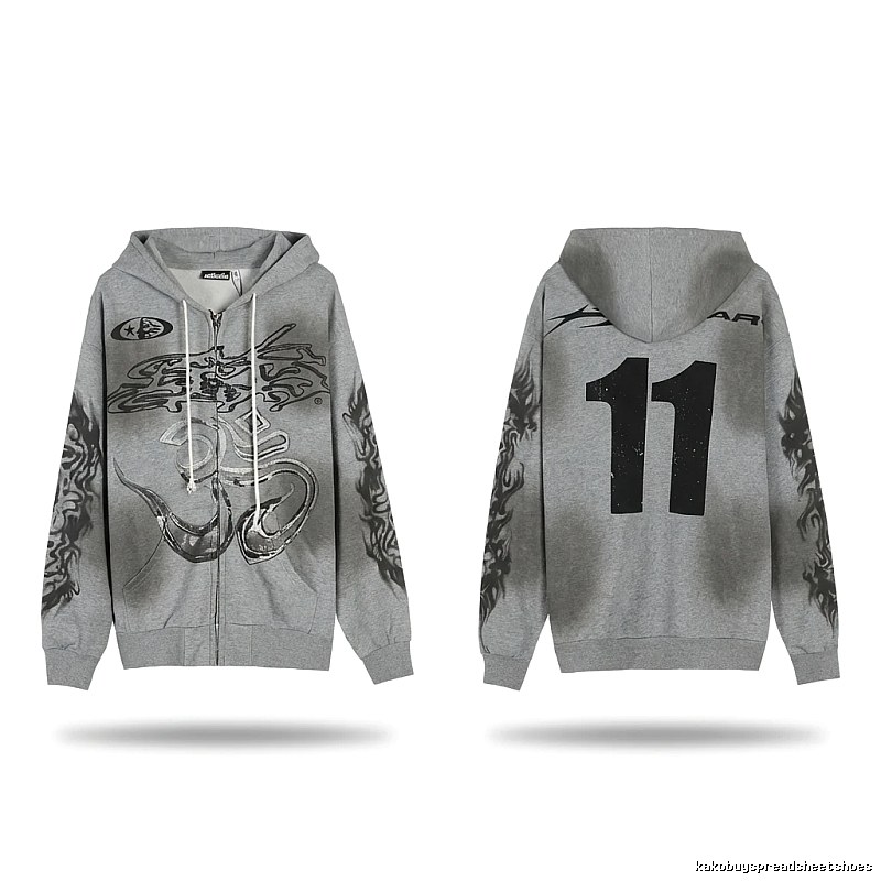 Hellstar Flame Wind Gray Sweatshirt