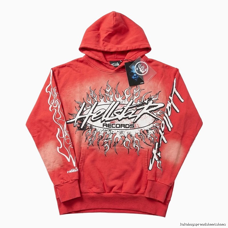 Hellstar Flame Wind Red Hoodie