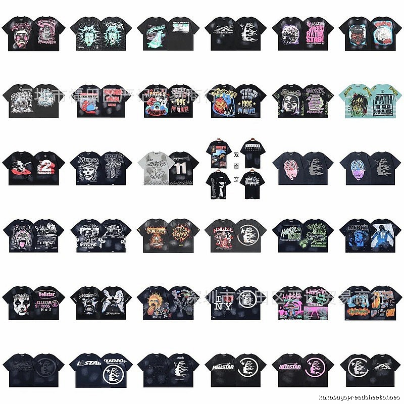 Hellstar Graffiti Collection Street Style Black Short Sleeve T-Shirt