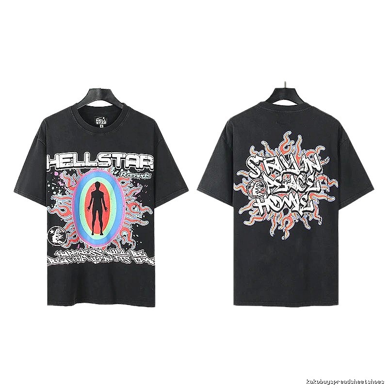 Hellstar Human Figure Print Street Style Black T-Shirt