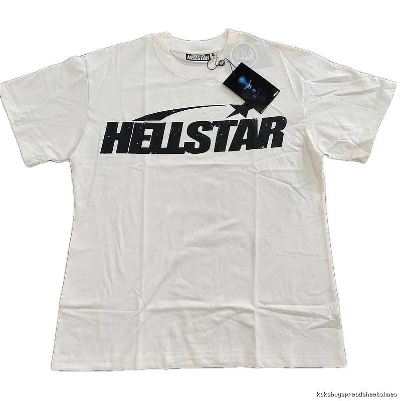 Hellstar Letter Print Street Style Off-white T-Shirt