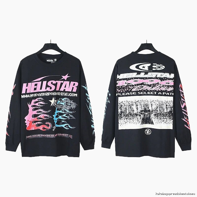 Hellstar Printed Trendy Black Long-Sleeve