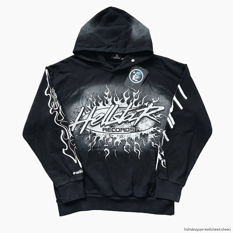 Hellstar Records Flame Wind Black Hoodie