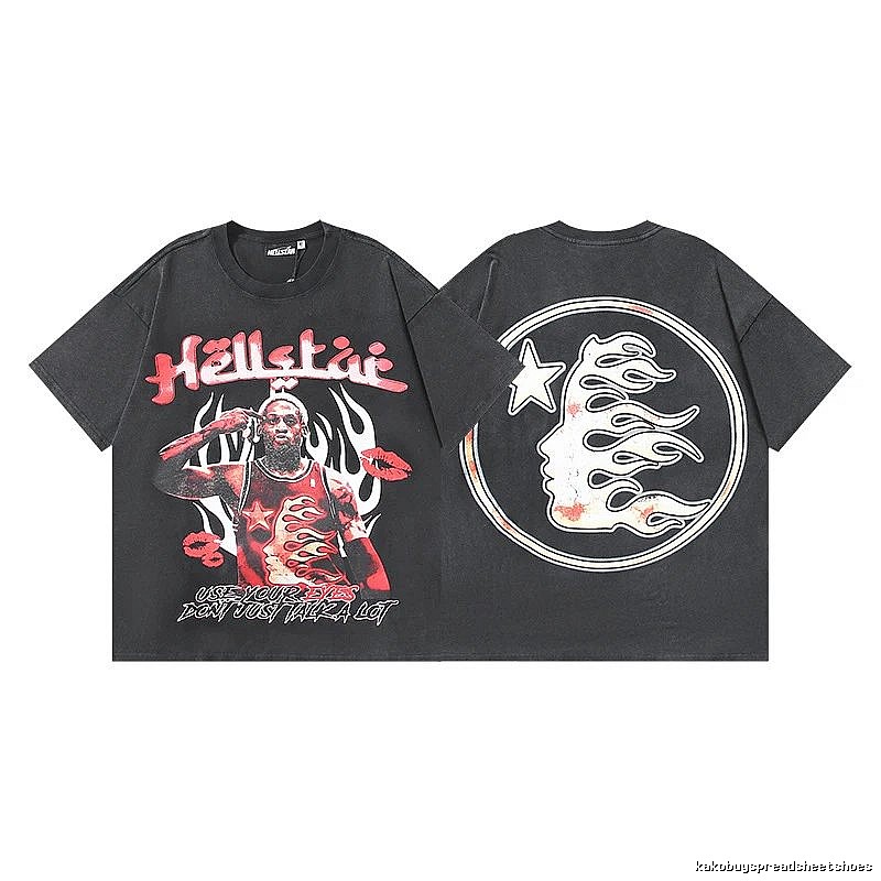 Hellstar Rodman Print Vintage Distressed Black T-shirt