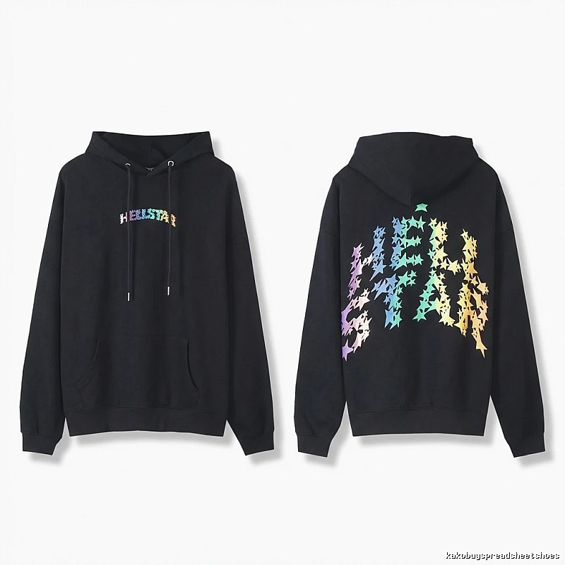 Hellstar Star Print Trendy and Cool Black Sweatshirt