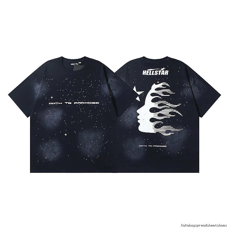 Hellstar Starry Sky Print Street Style Black T-Shirt