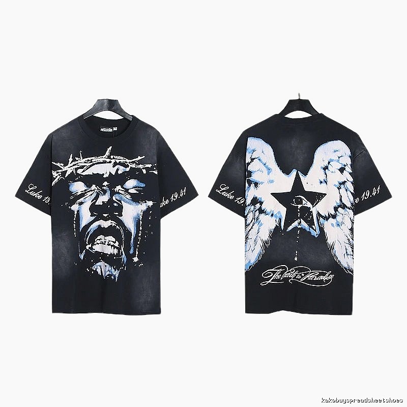 Hellstar Thorn Portrait Street Style Black Short-sleeve T-shirt