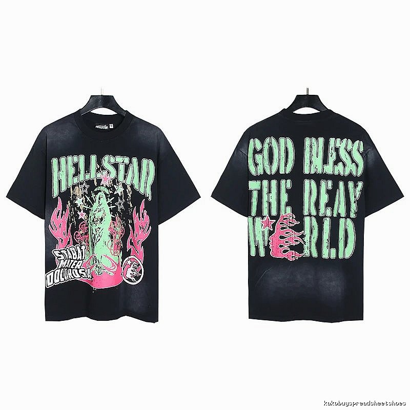 Hellstar Virgin Mary Printed Street Style Black T-Shirt