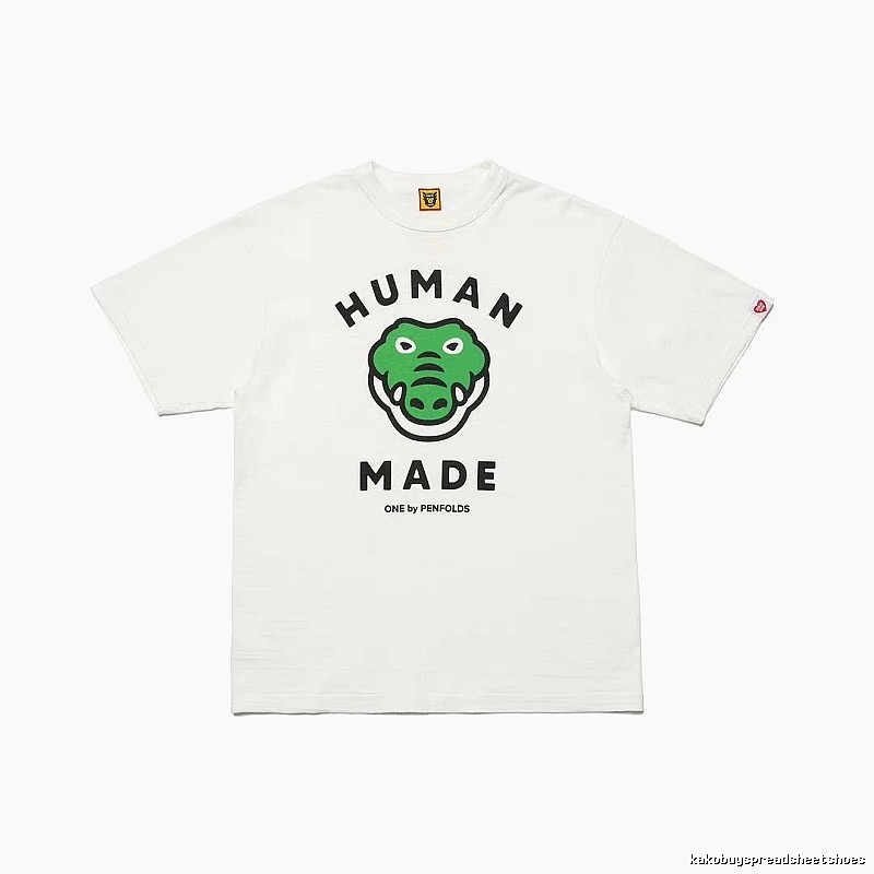 HUMAN MADE Crocodile Print Japanese Streetwear White T-Shirt