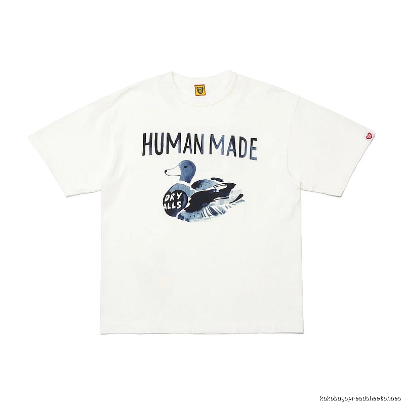 HUMAN MADE Duck Print Vintage Style Off-white Short Sleeve T-shirt