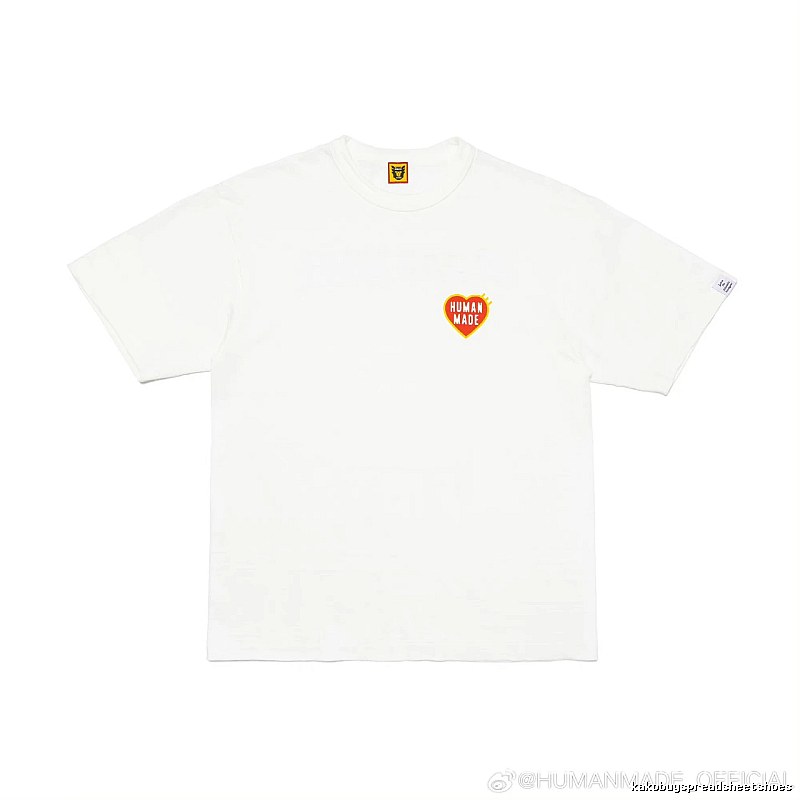 HUMAN MADE Heart Print Japanese Streetwear White T-Shirt