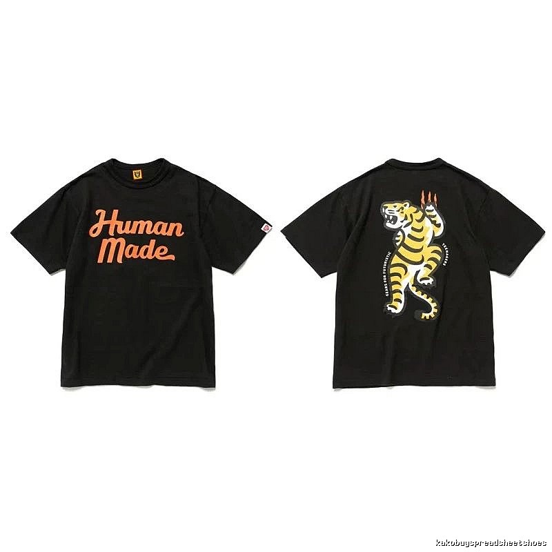 Human Made Patterned Heart logo T-shirt Black Green Human with Signature Styling