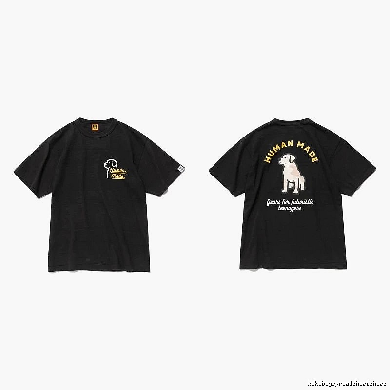 Human Made Relaxed Heart logo T-shirt Black Green Human with Versatile Design