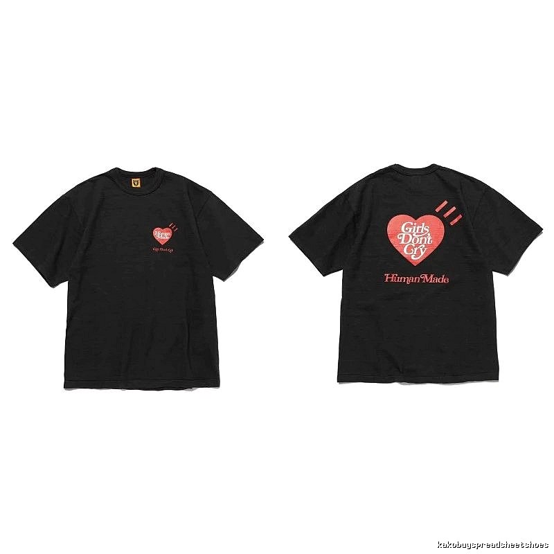 Human Made Summer Heart logo T-shirt Black Green Human with Bold Graphic