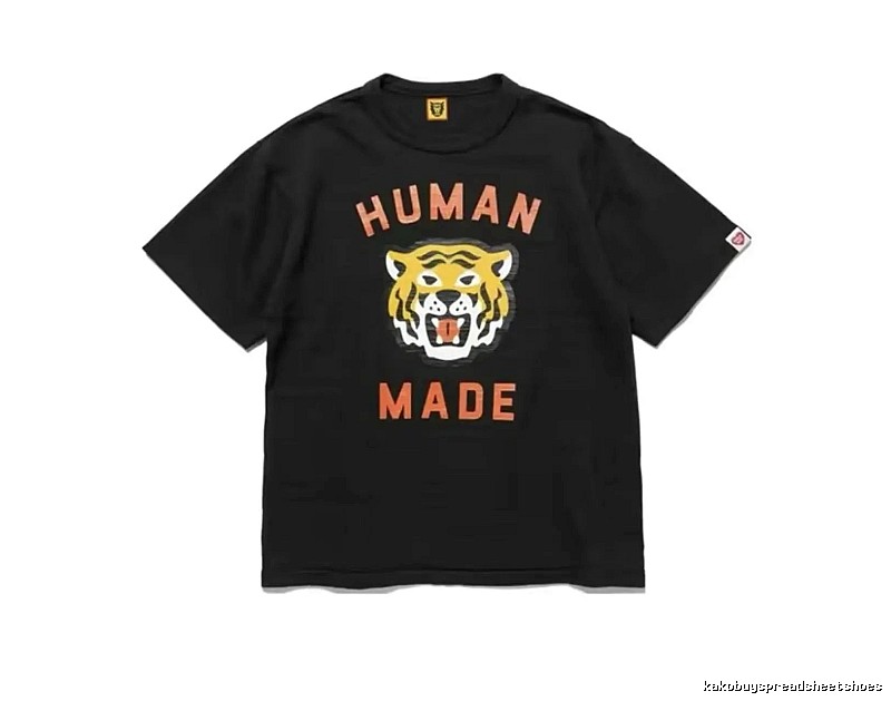 HUMAN MADE Tiger Head Print Japanese Streetwear Black T-Shirt