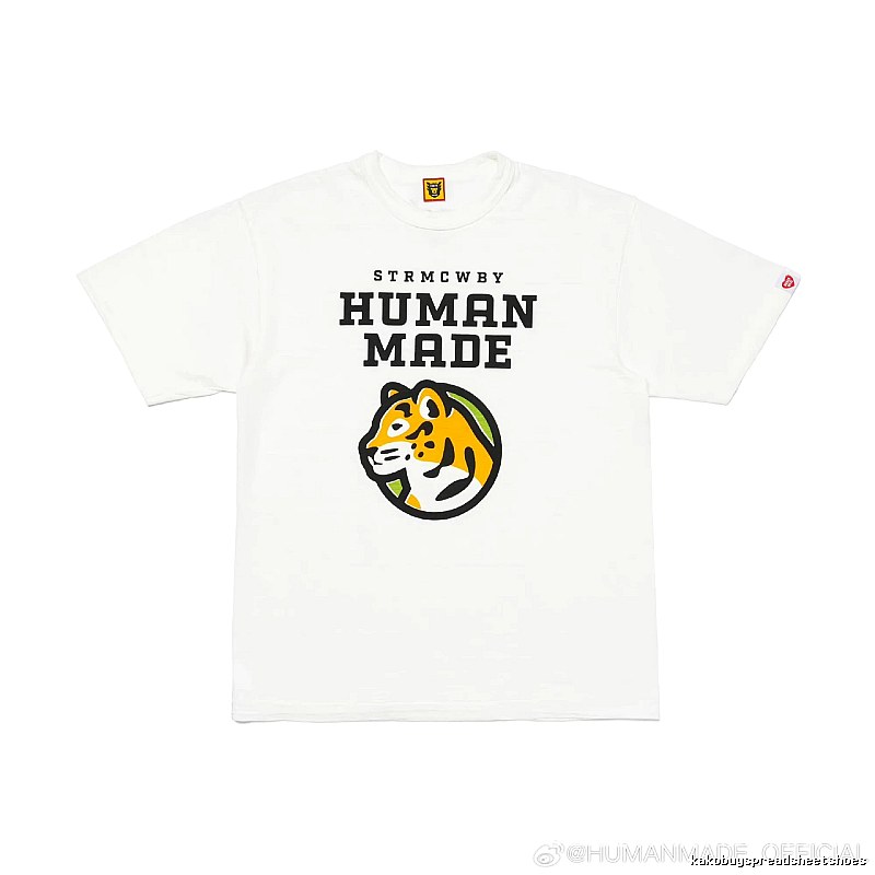 HUMAN MADE Tiger Head Print Japanese Streetwear White T-Shirt