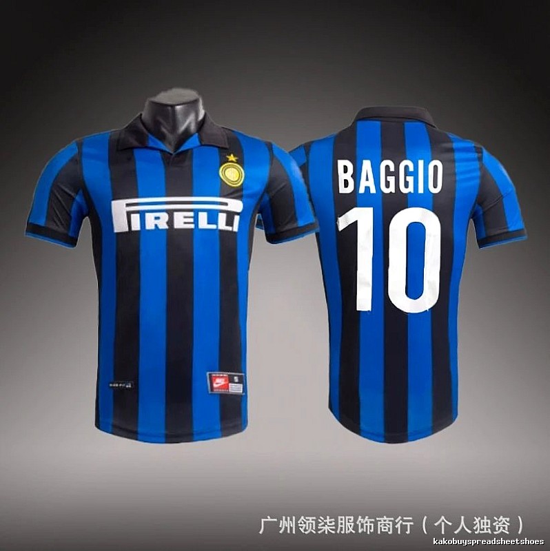 Inter Milan Gift Ready Brehme #3 soccer jersey Blue Black Striped with Standout Detail