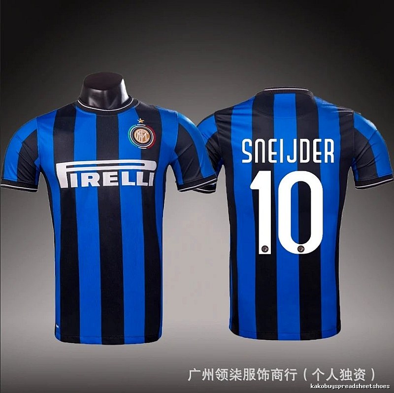 Inter Milan Logo Detail Brehme #3 soccer jersey Blue Black Striped with Relaxed Feel