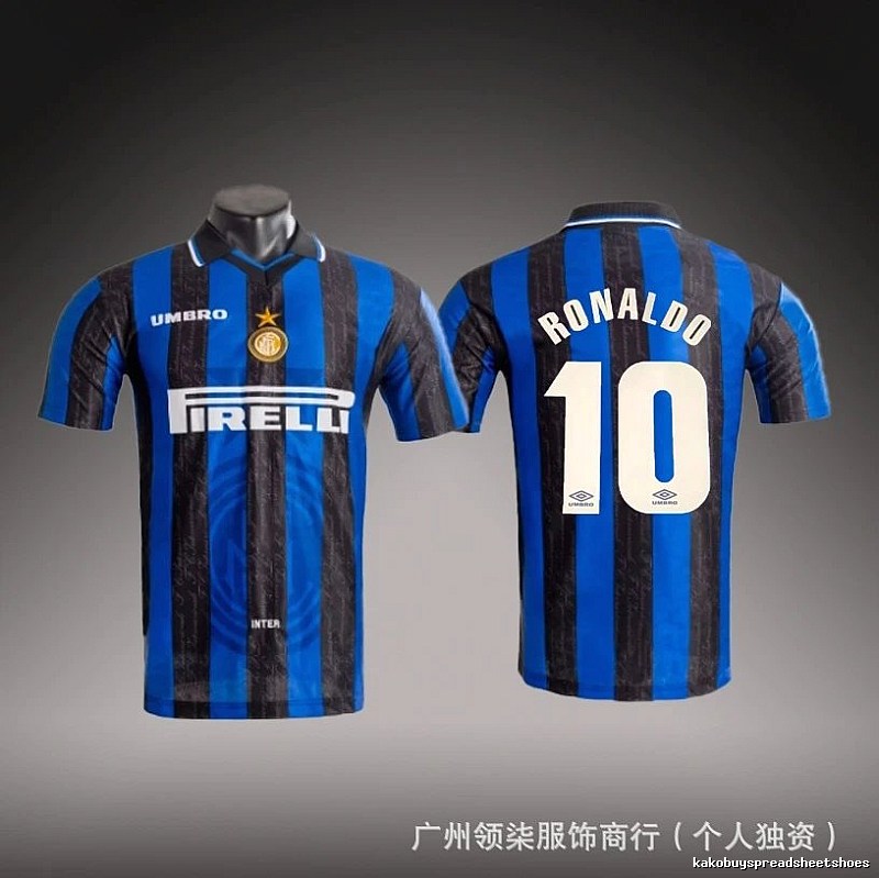 Inter Milan Statement Brehme #3 soccer jersey Blue Black Striped for Easy Pairing
