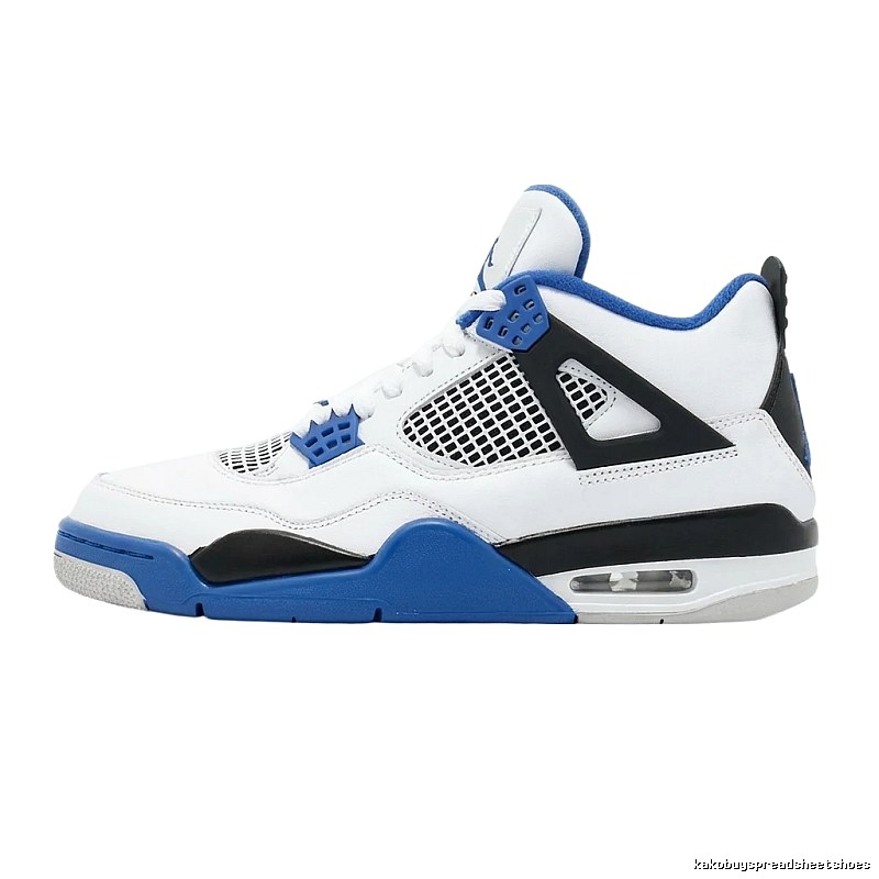 Jordan 4 Blue-White-Black Athletic Shoes
