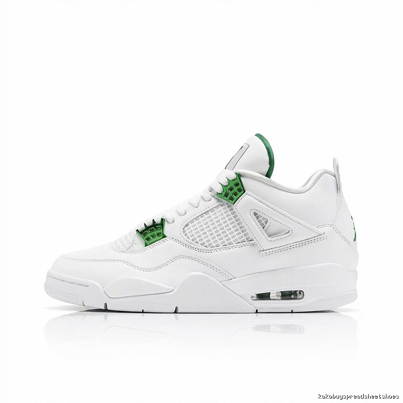 Jordan 4th generation trendy and cool style white-green shoes