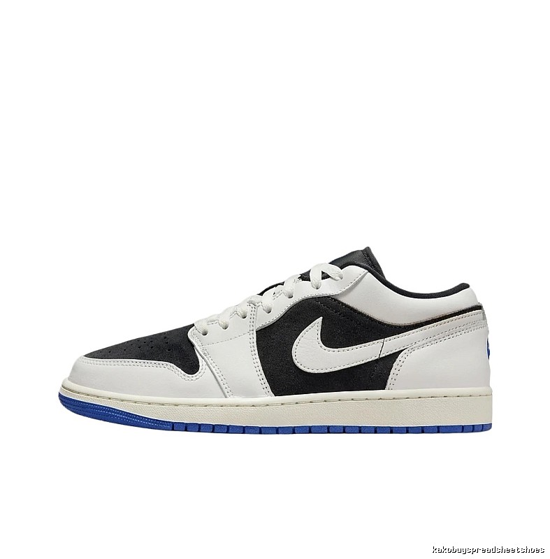 Jordan AJ1 black-white-blue sports shoes