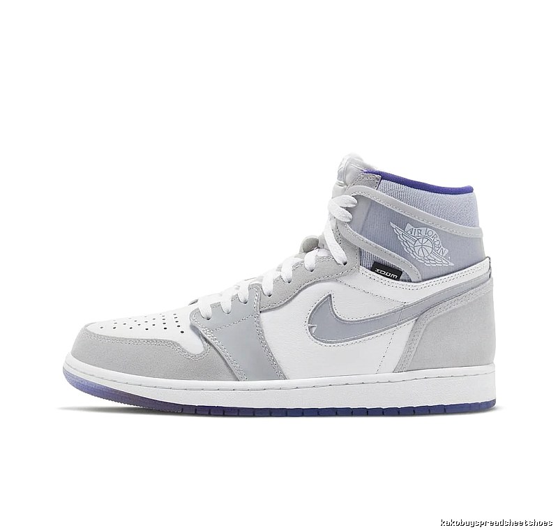 Jordan AJ1 High-Top Grey and White Trendy Sneakers