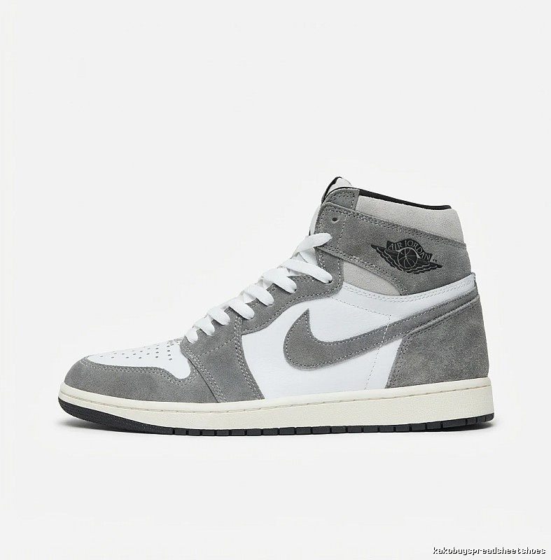 Jordan AJ1 High Top Grey, White and Silver Shoes