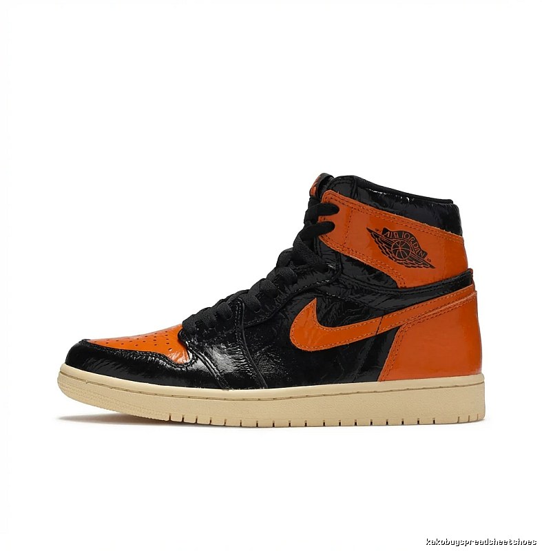 Jordan AJ1 Retro Black and Orange High - top Shoes