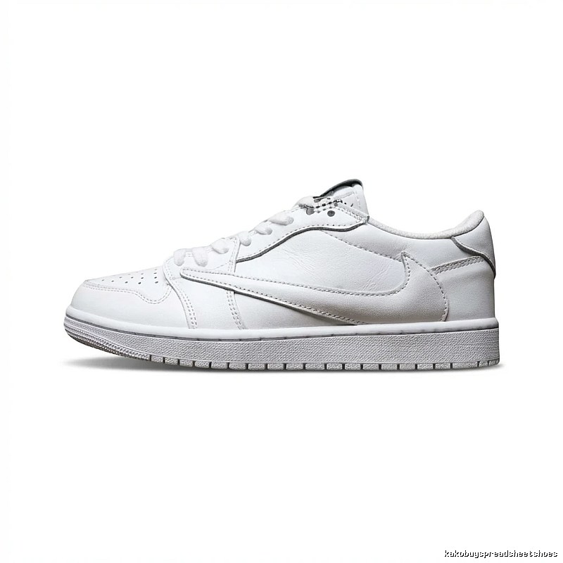 Jordan AJ1 simple white canvas shoes