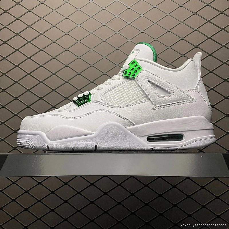 Jordan Basketball High-Tops in White and Green, Finished with Perforated Toe