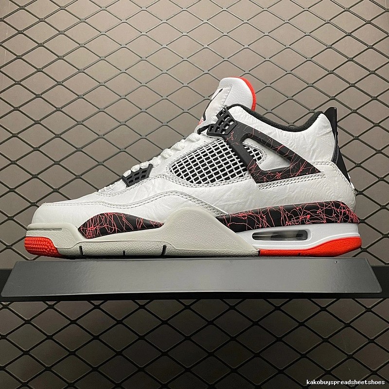 Jordan White, Black and Red Basketball High-Tops with Panelled Court Upper