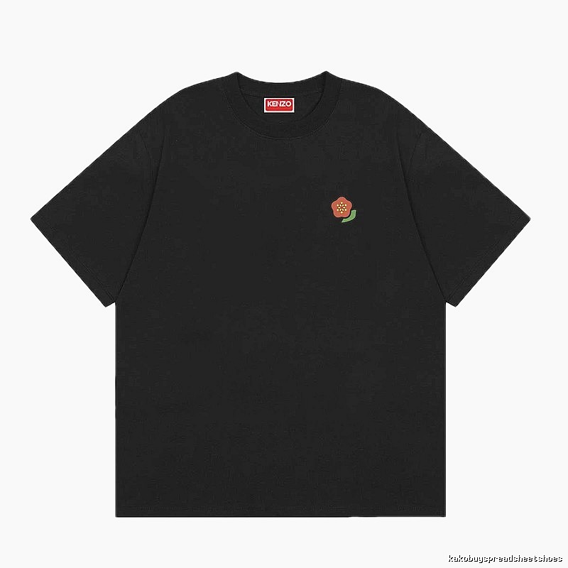 KENZO Chinese Crabapple Minimalist Casual Style Black Short-sleeve T-shirt