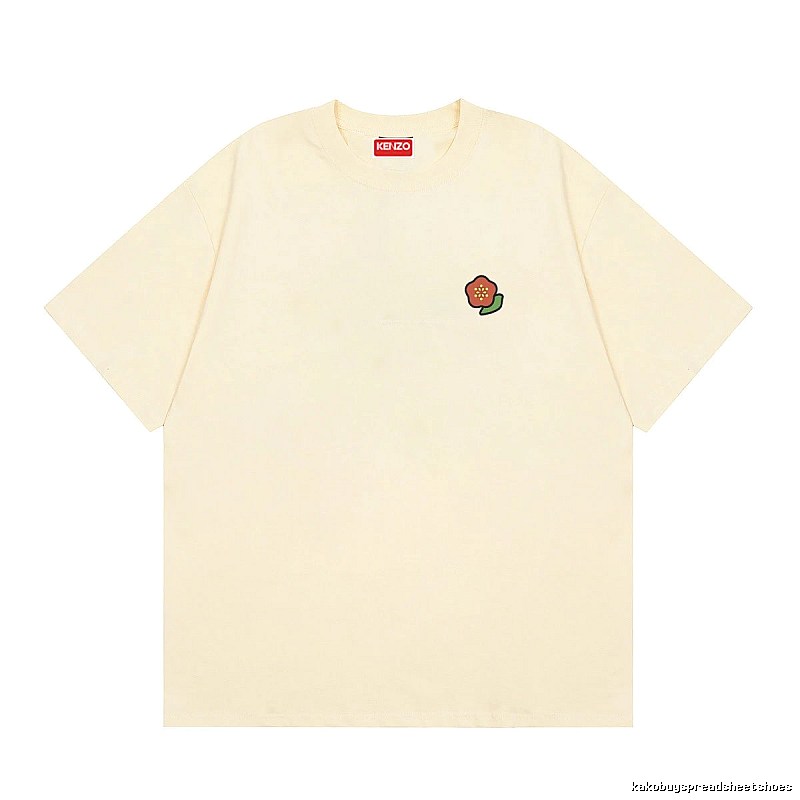 KENZO Embroidered Little Flower Casual Style Off-white T-shirt